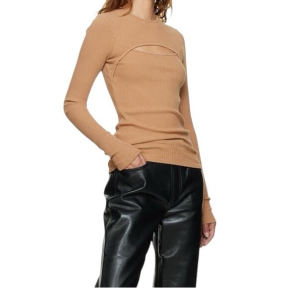 Agolde NWTs Lyza Cut Out Rib Top Women's size Medium - Picture 3 of 11
